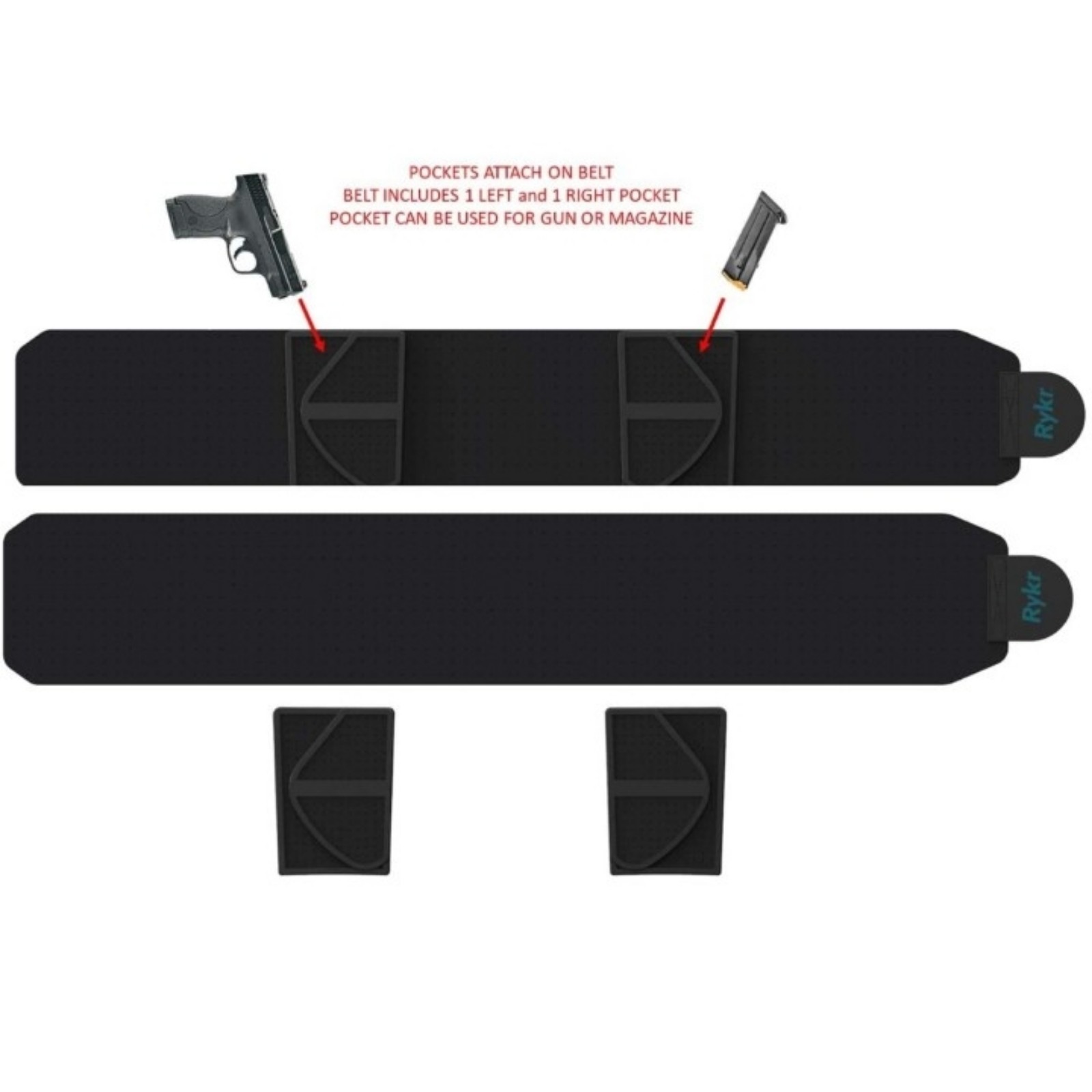 Rykr Concealed Weapon Carry Back Support and Slimmer Belt. Fits Most Weapons