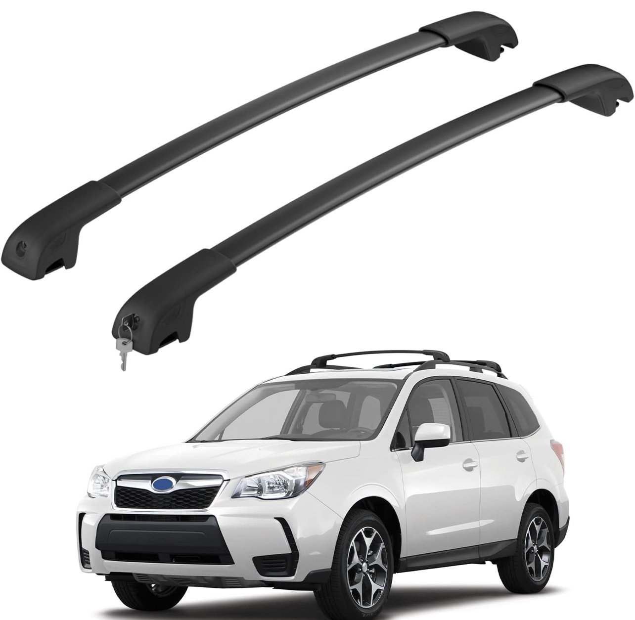 Lockable Car Roof Rack Cross Bars Compatible with Subaru Forester 2014-2025, Alu