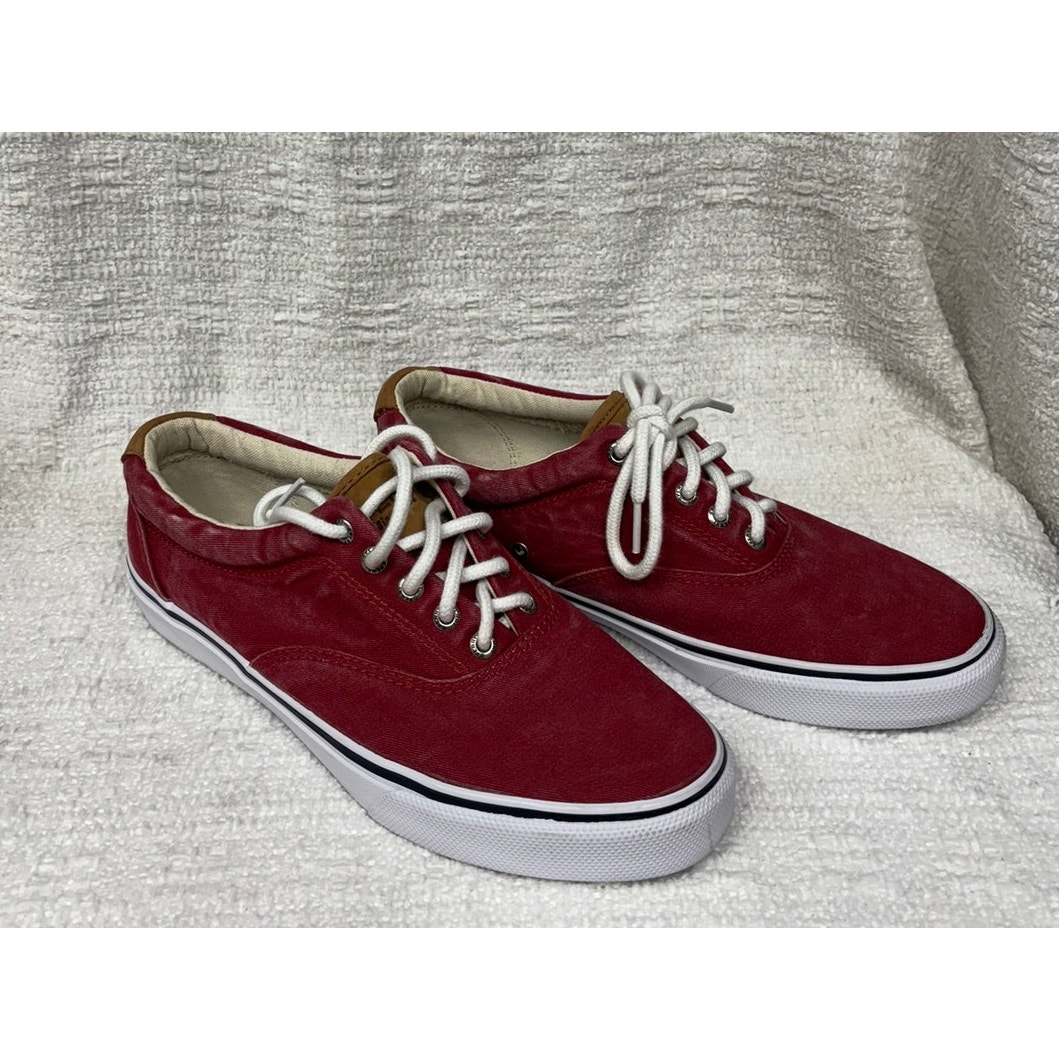 Sperry Women's Faded Look Red Canvas Deck Sneakers Size 10 #44440