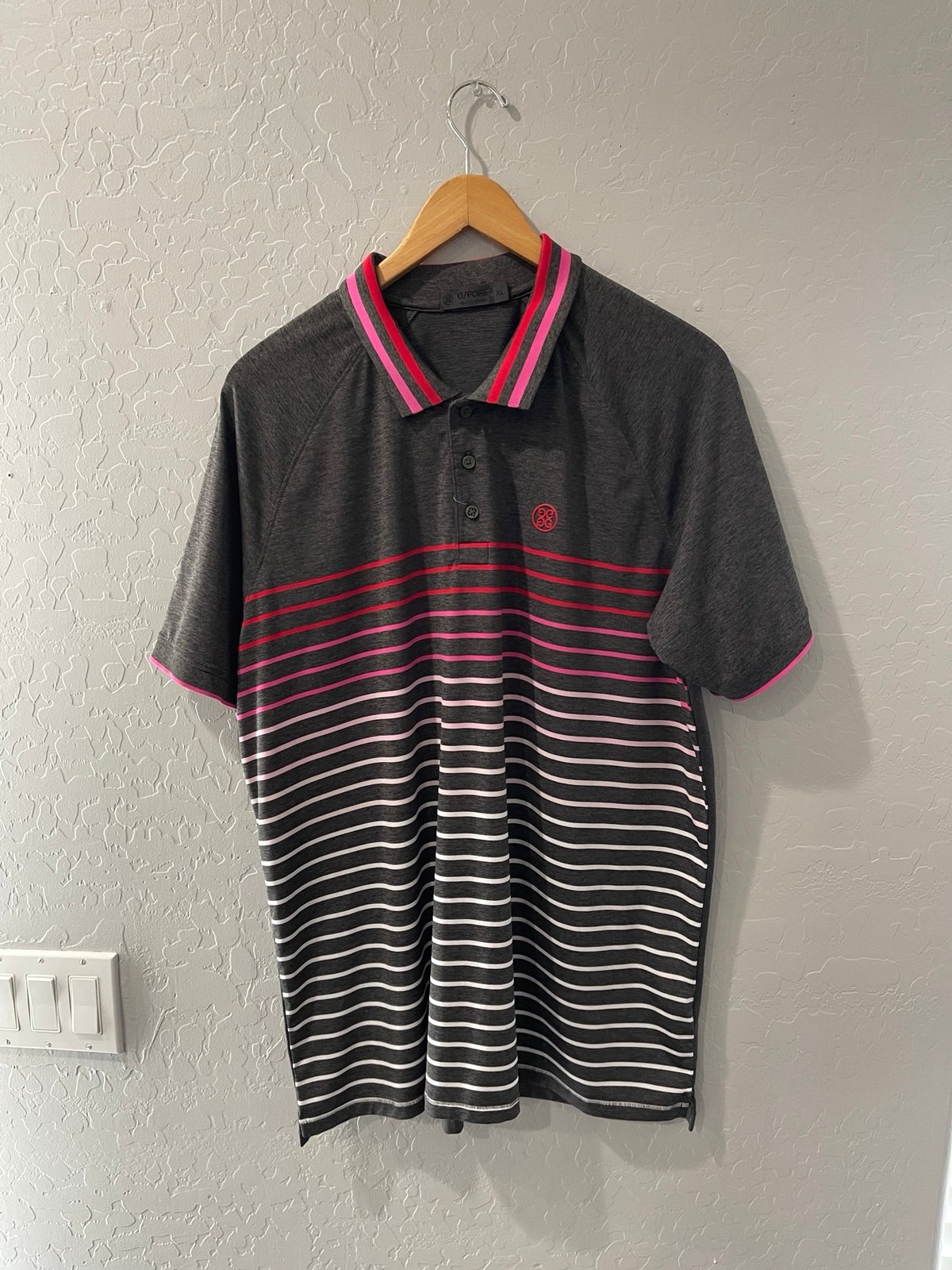 G/Fore G4 Golf Variegated Raglan Striped Polo Size XL