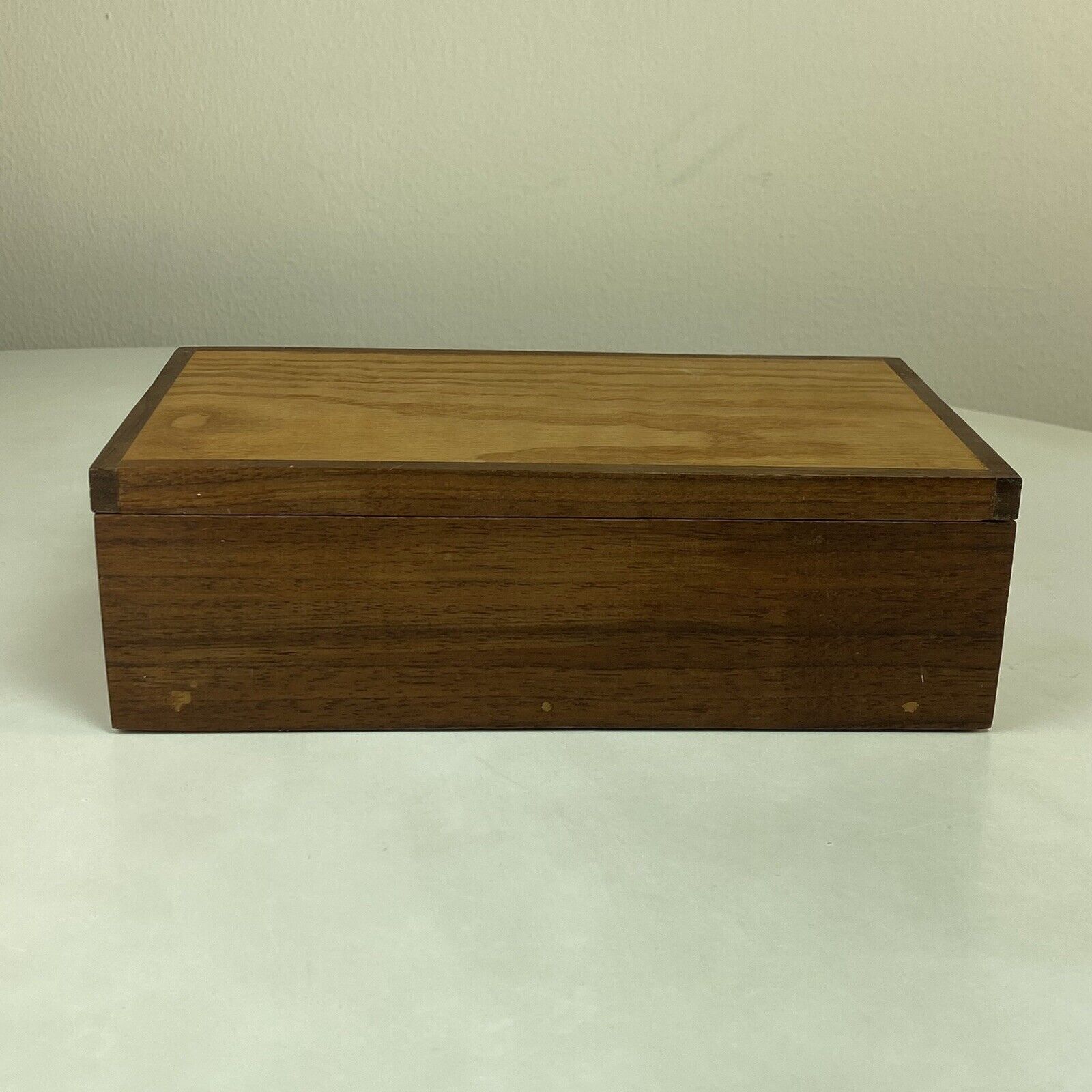 Wooden Handmade Keepsake Trinket Jewelry Box Signed “TLM 85”