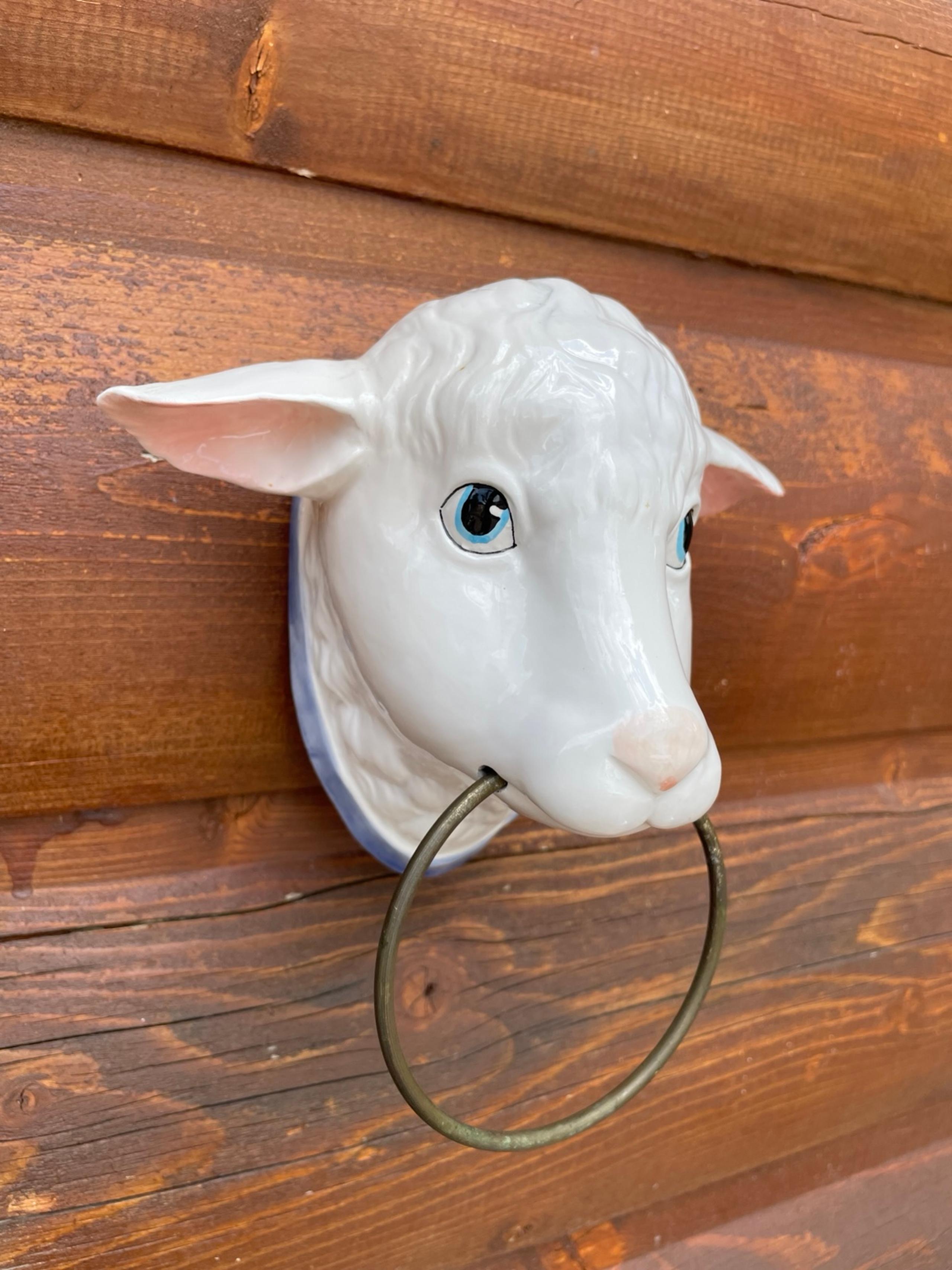 Vintage Lamb Wall Mount Towel Holder