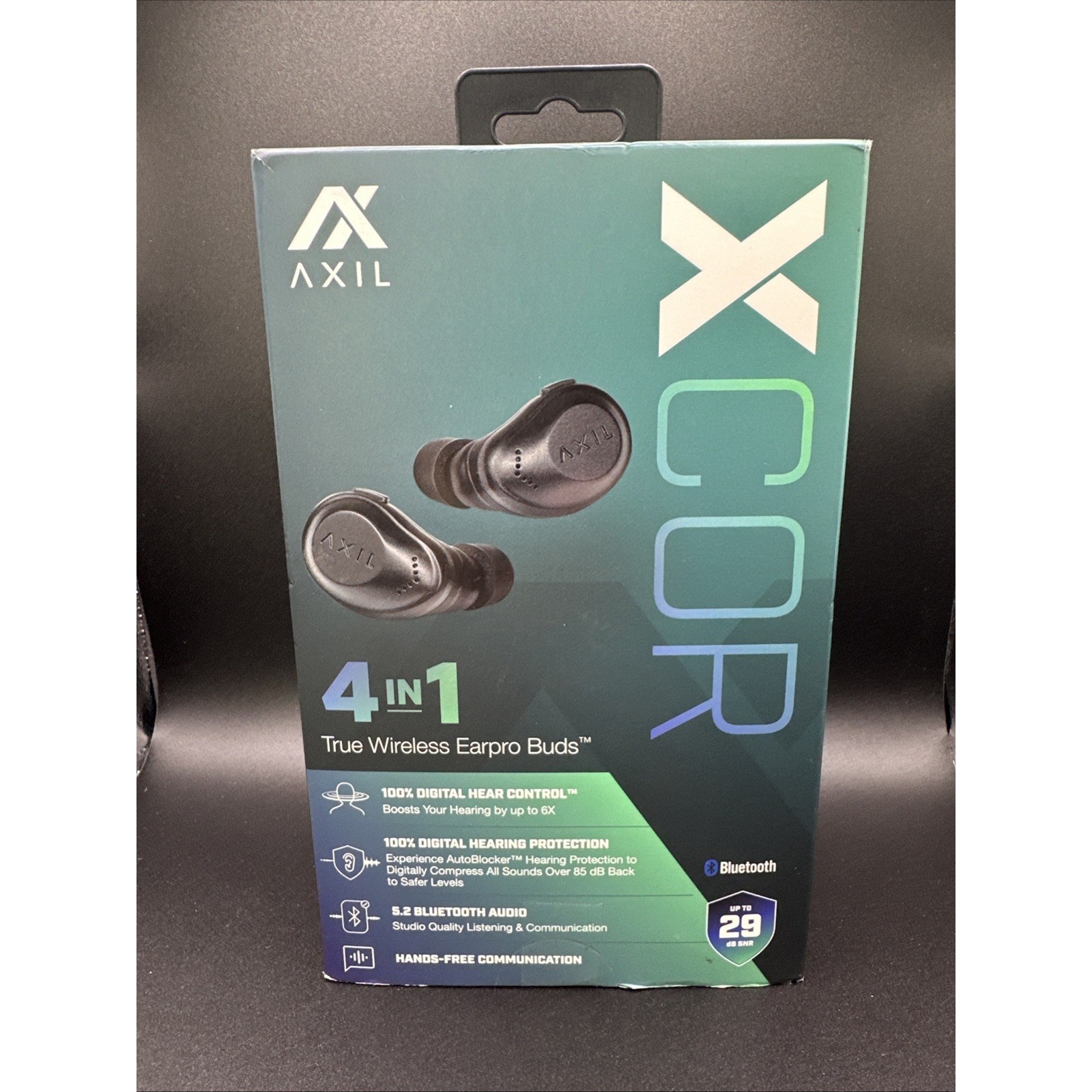 Axil XCOR 4in1 Wireless Earbuds Hearing Protection Bluetooth NEW Open Box