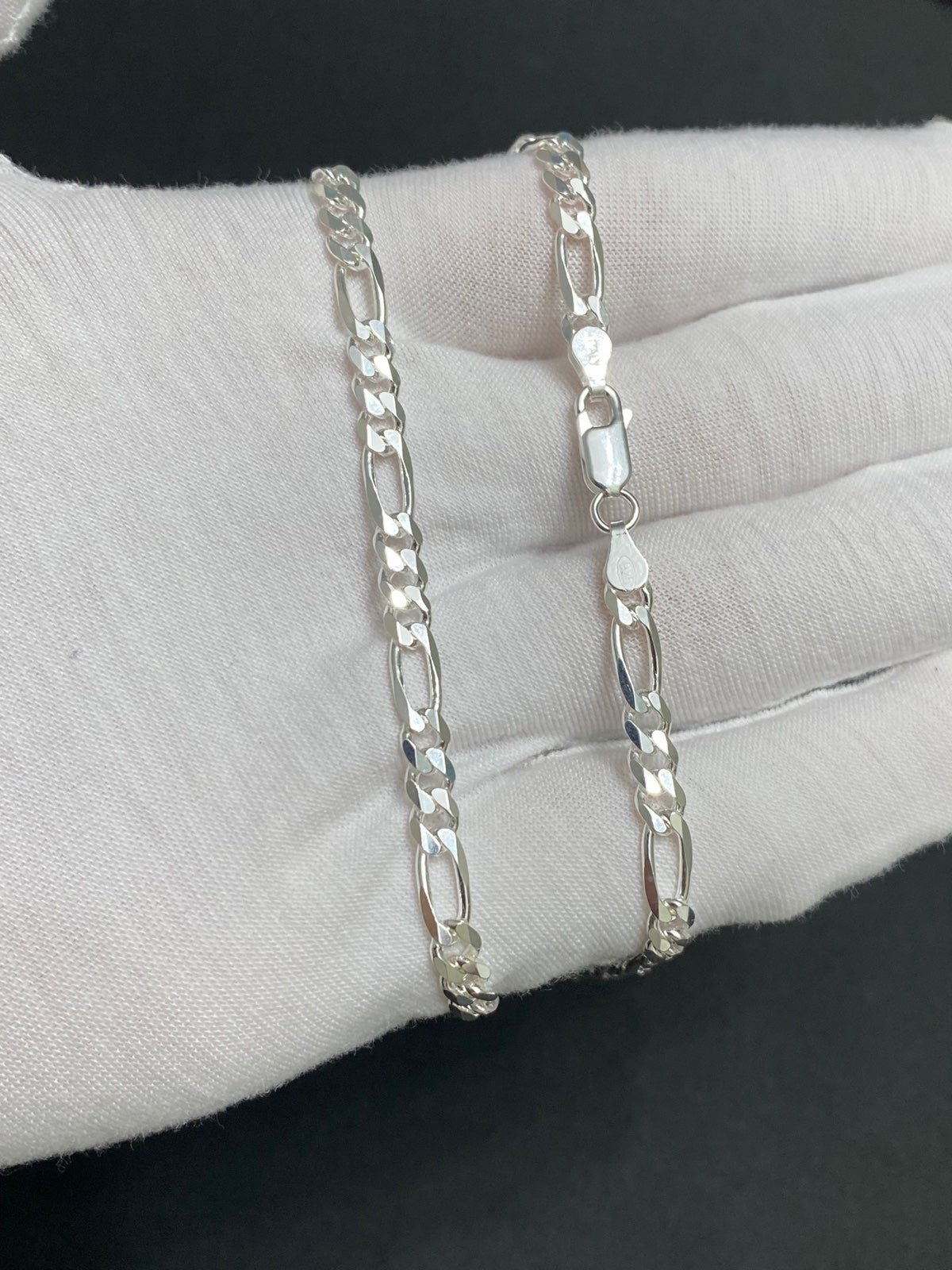 Solid Sterling Silver 5mm 24” Figaro Chain