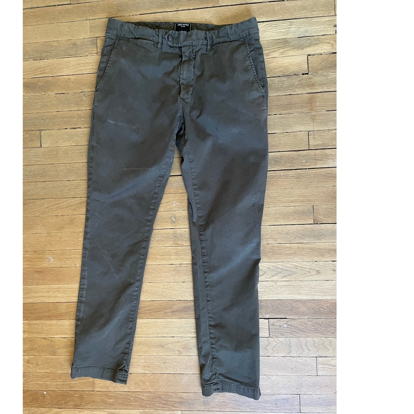 Todd Snyder Olive Green Straight Leg Chinos Size 33 x 32