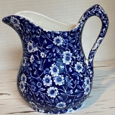 SWEET Vintage Crownford Staffordshire BLUE CALICO 6 inch Pitcher