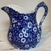 SWEET Vintage Crownford Staffordshire BLUE CALICO 6 inch Pitcher