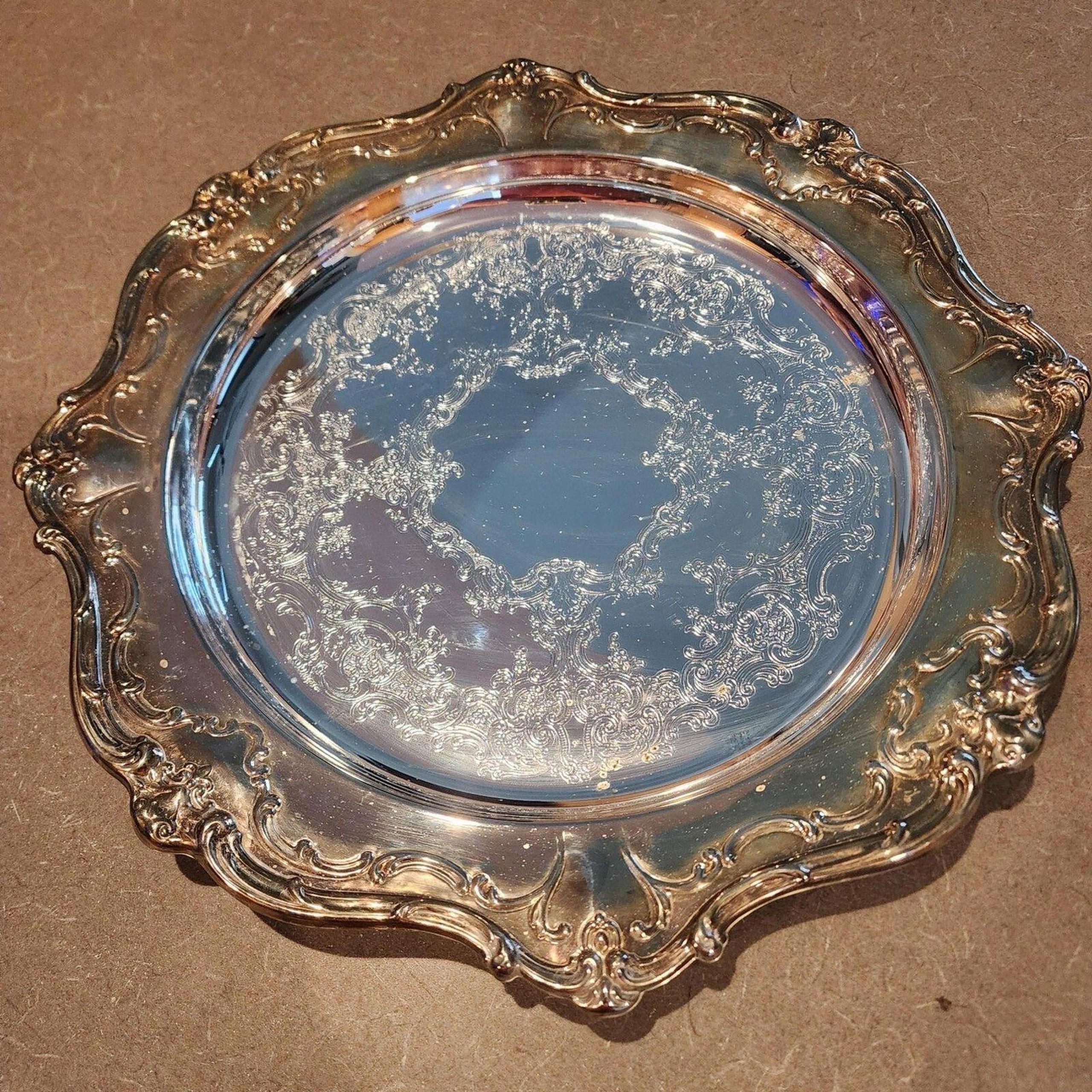 EUC Vintage Gorham silver plate tray 15"