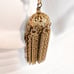 Tassel Necklace - Coral Glass Beads - Twisted Rope Links - Vintage Mid Century