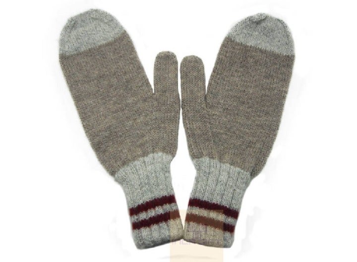 Sand-Gray Handmade Alpaca Mittens