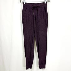 Lululemon Women's Sz 4 Ready To Rulu Pants Joggers 29 Heathered Purple Black