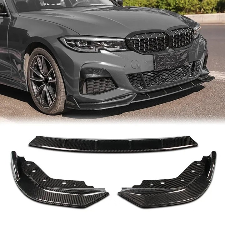 NEW 3PCS FRONT BUMPER LIP 2019-2023 BMW G20 M-SPORT M340I REAL CARBON FIBER