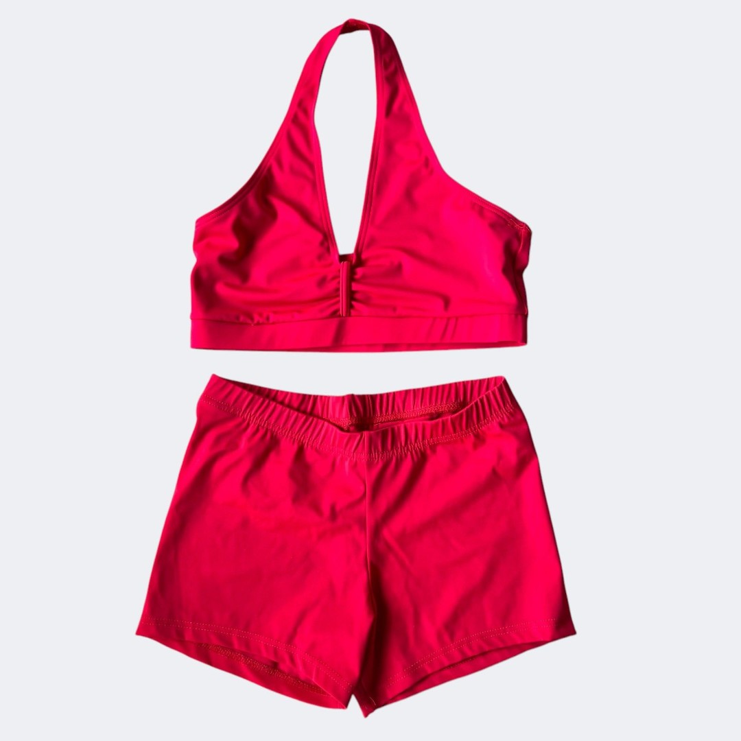 Balera Dancewear Red Halter 2 Piece Set Child Large