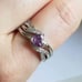 New 925 Silver Heart Shaped Amethyst Diamond Ring for Women