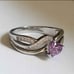 New 925 Silver Heart Shaped Amethyst Diamond Ring for Women