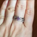 New 925 Silver Heart Shaped Amethyst Diamond Ring for Women