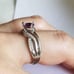 New 925 Silver Heart Shaped Amethyst Diamond Ring for Women