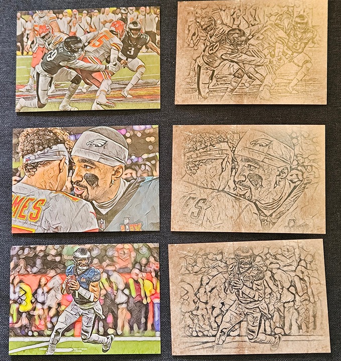 Philadelphia Eagles Super Bowl 48 card lot set each 5/5 art cards #'d 5 of 5