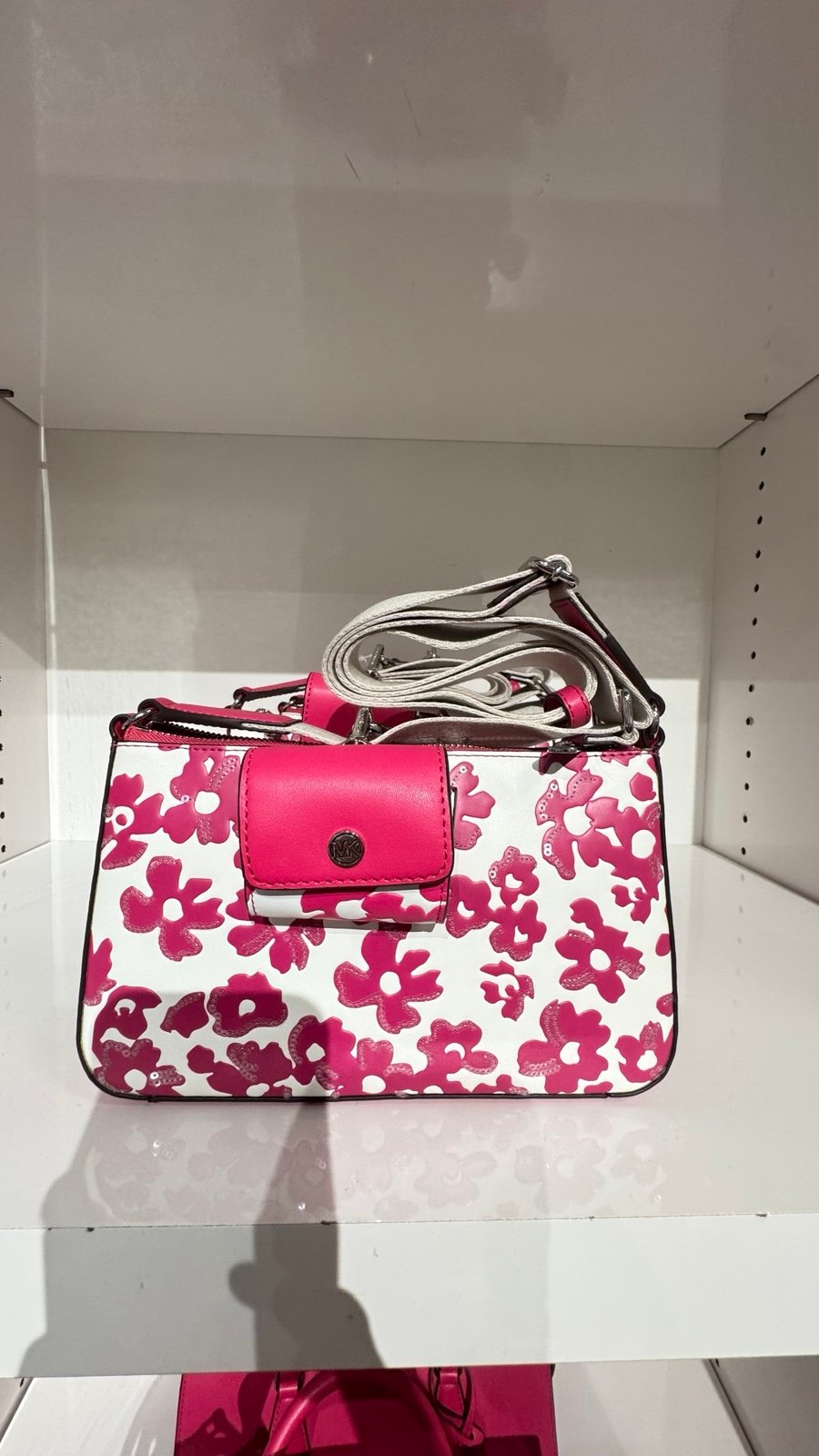 MICHAEL KORS SMALL LEATHER CROSSBODY HANDBAG TECH BAG PURSE DragónFruit