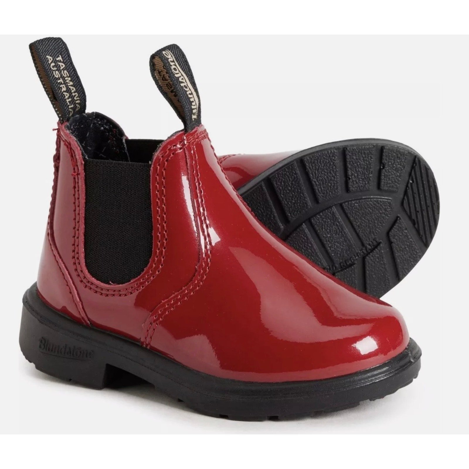 Blundstone 2253 Chelsea Boots - Patent Leather Red UK/AUS Size 3 Womens Size 6