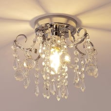 Chrome Crystal Chandelier Ceiling Lights Modern Fixture Flush Mount Mini Kitchen