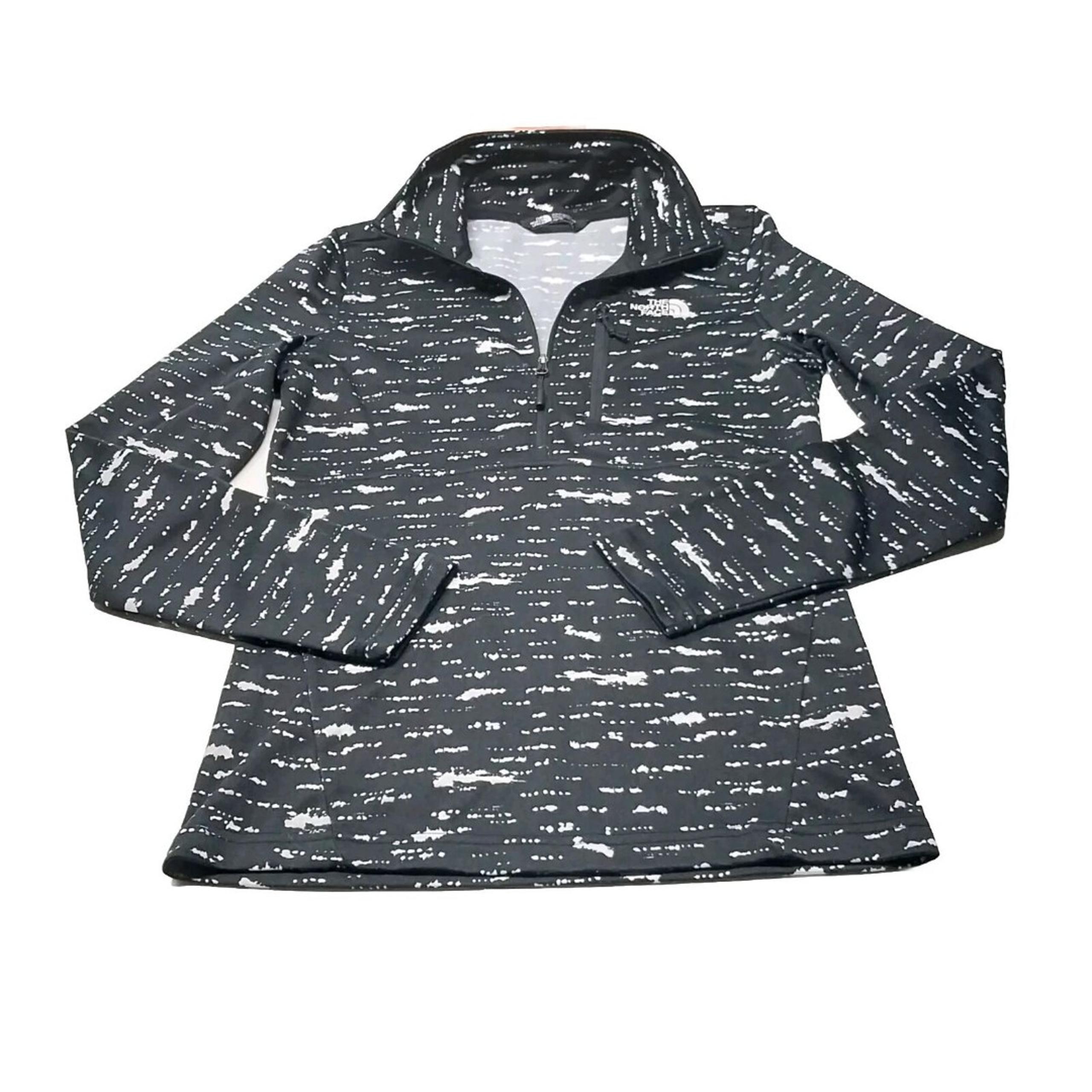 North Face Women Size XS Sweatshirt Black White Noise Activewear Workout Mom EUC