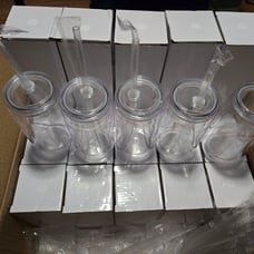 5x Snow Globe Acrylic Cups Bundle 16oz