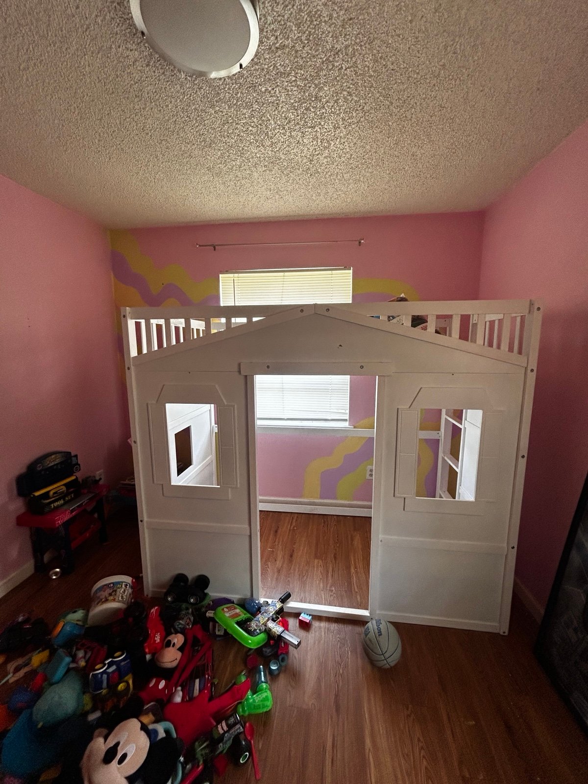 Twin side kid wood loft bed frame