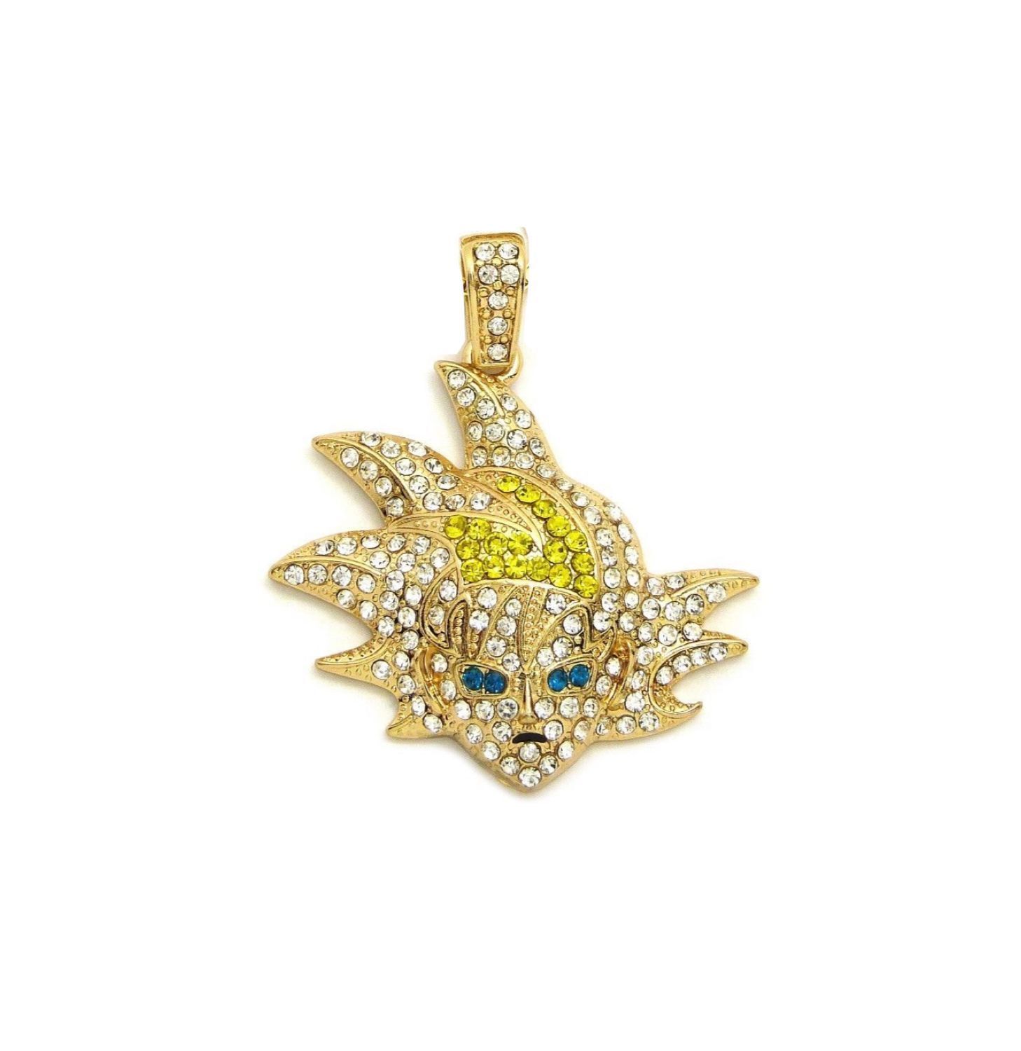 GOLD MIAMI CUBAN CHOKER & SLAUGHTER GANG MASK PENDANT NECKLACE SET