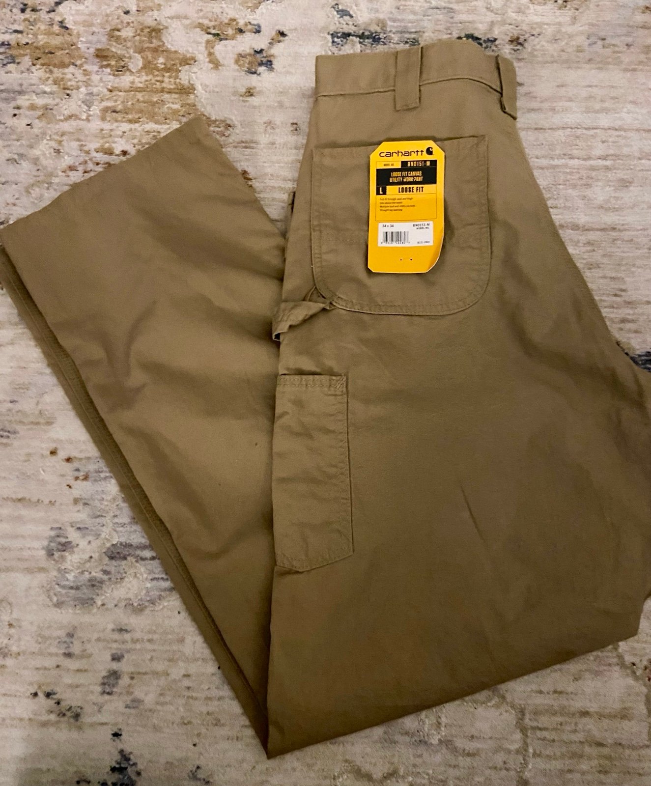 NWT Mens Carhartt Loose Fit Canvas Utility Work Pants