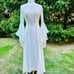 Vtg Lip Service White Velvet Satin Medieval Renaissance Fairy Bell Lace Sleeves