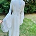 Vtg Lip Service White Velvet Satin Medieval Renaissance Fairy Bell Lace Sleeves