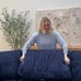1 Loves@c standard Back Pillow Cover: Sapphire Navy Corded Velvet
