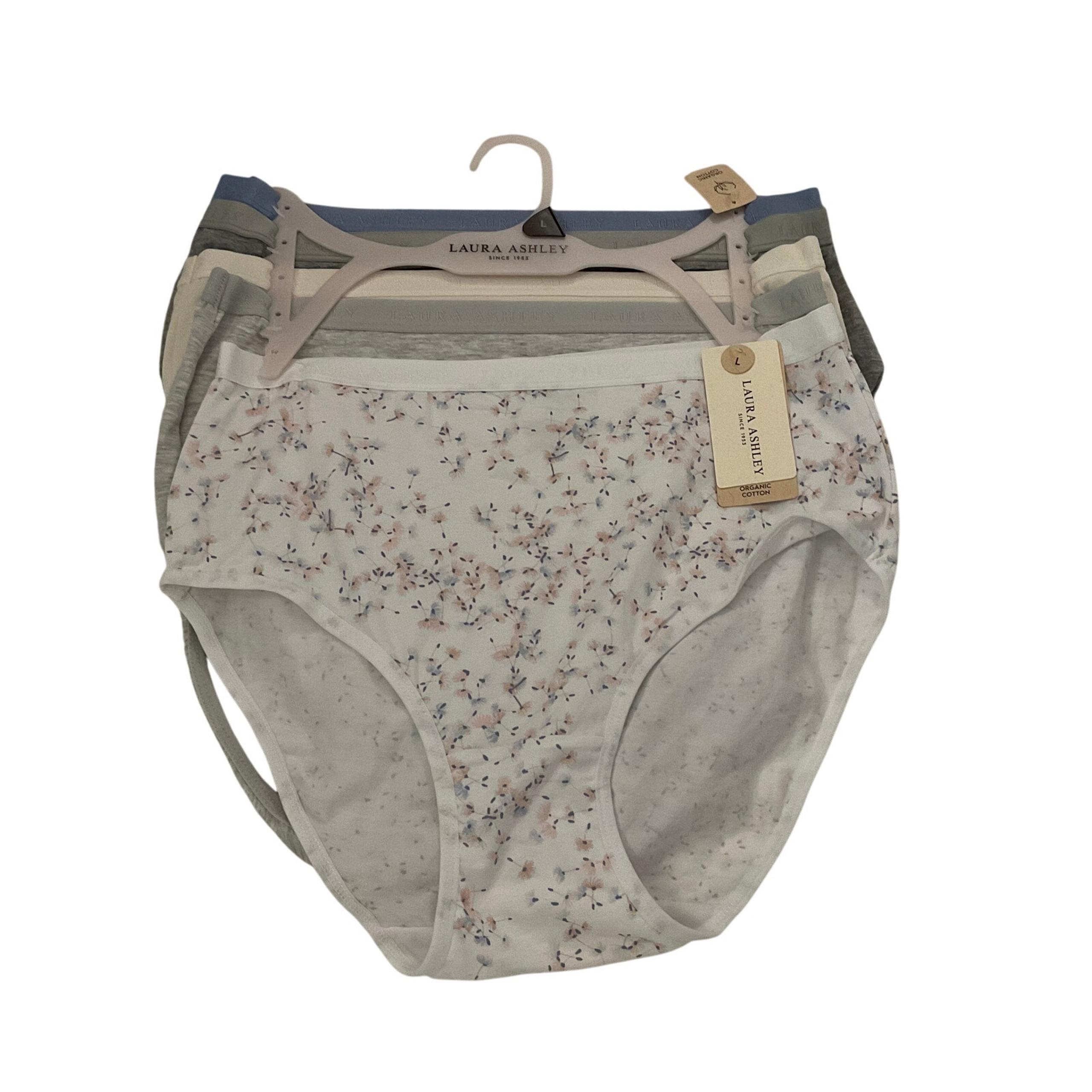 Laura Ashley Organic Cotton Pack of 5 Panties - Size Large - NEW
