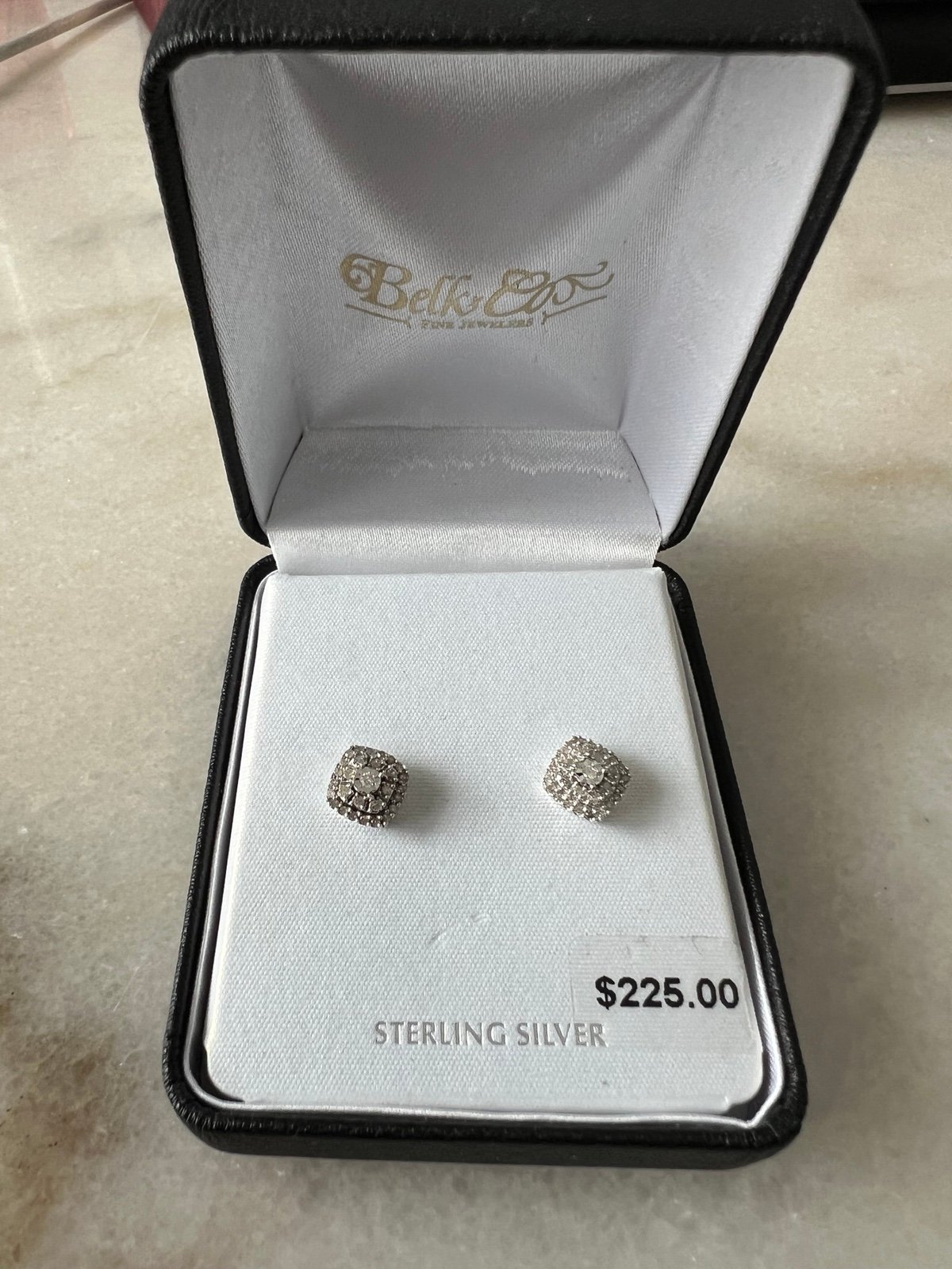 Diamond Earrings Sterling Silver