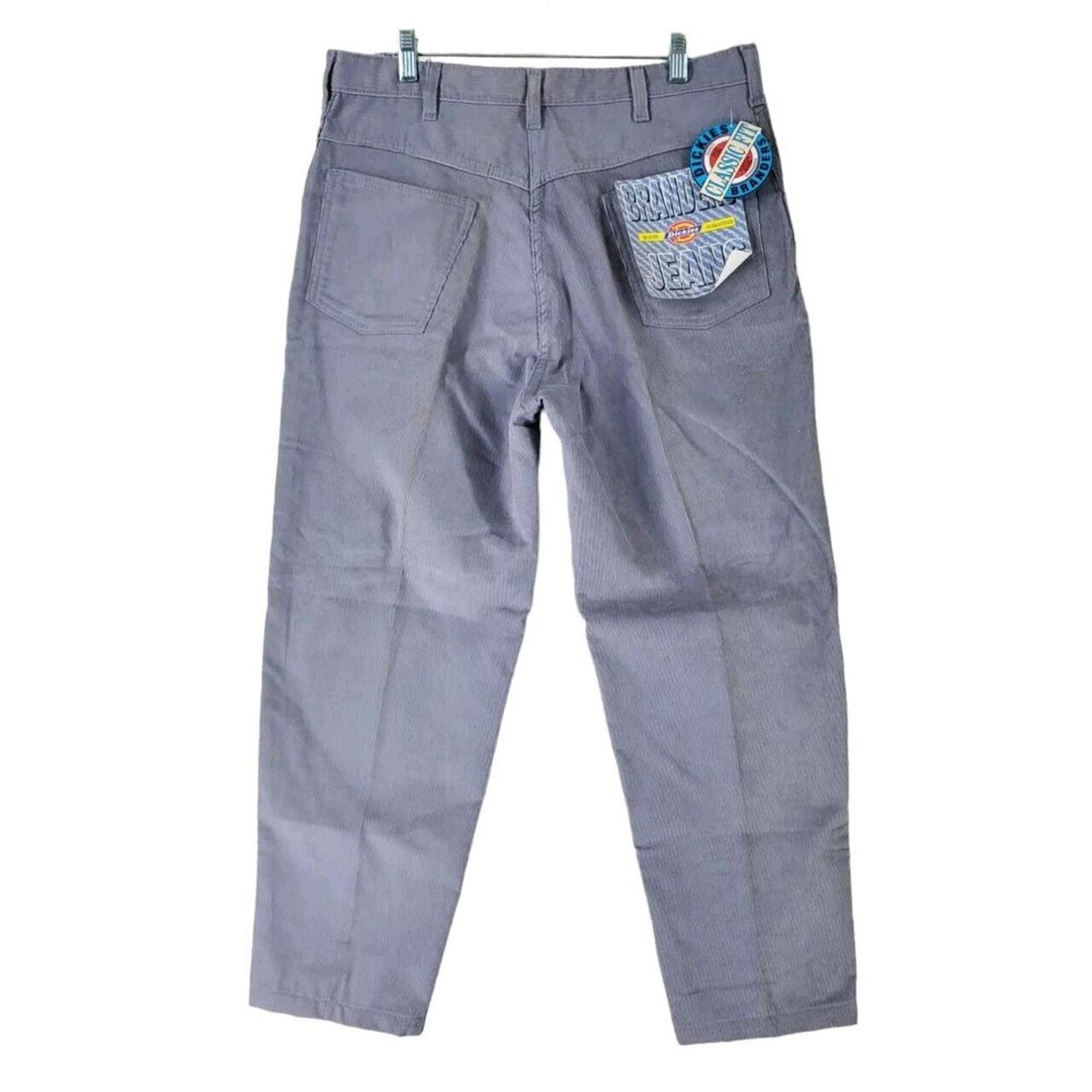 Vtg Dickies Branders Jeans Corduroy Gray Pants Mens 33x27 Hi Rise Classic Fit