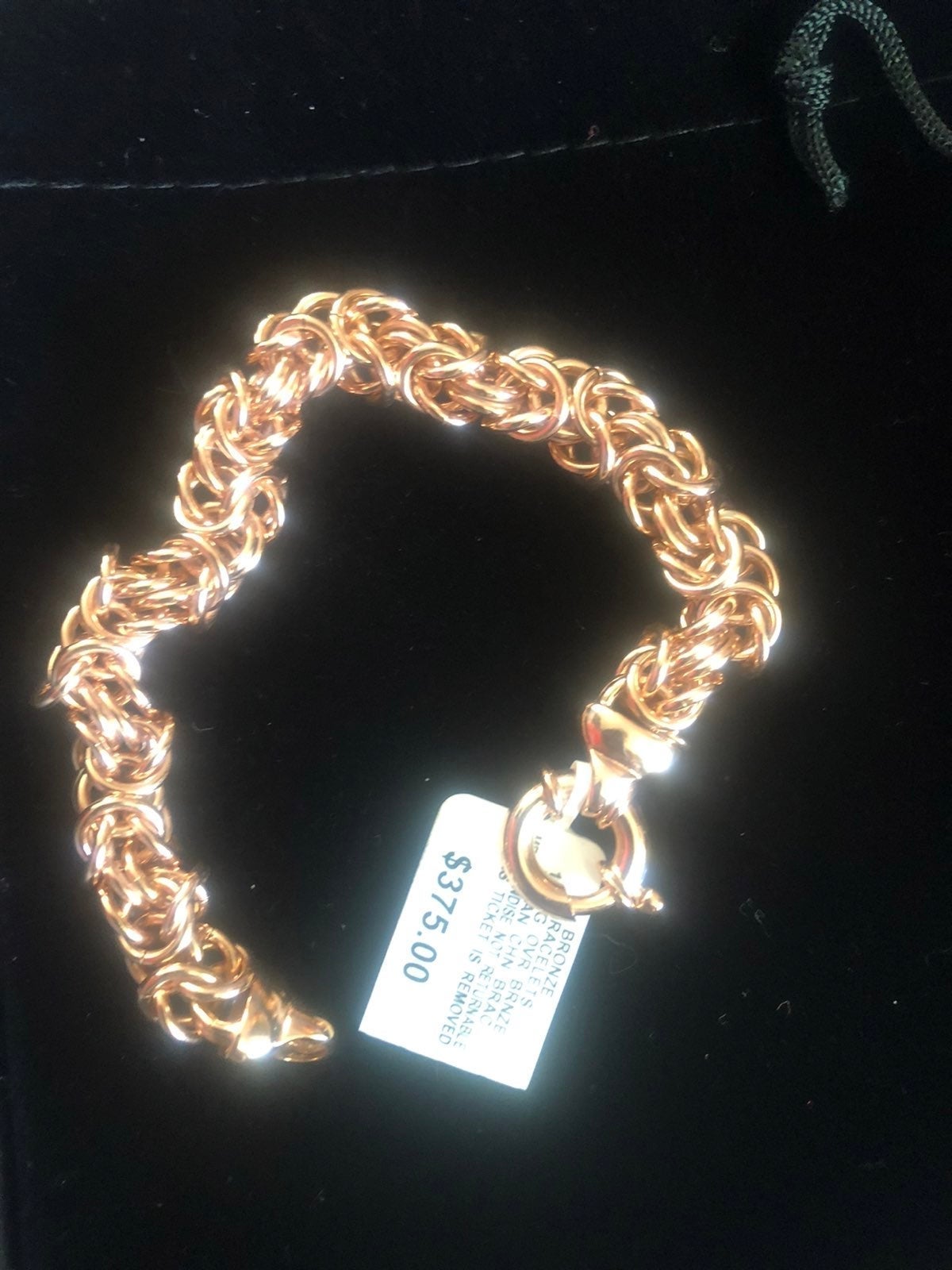 gold plated bronze bracelet