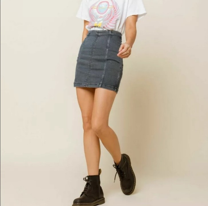 Free People Modern Femme Denim Mini Skirt in Westminster Blue Size 10
