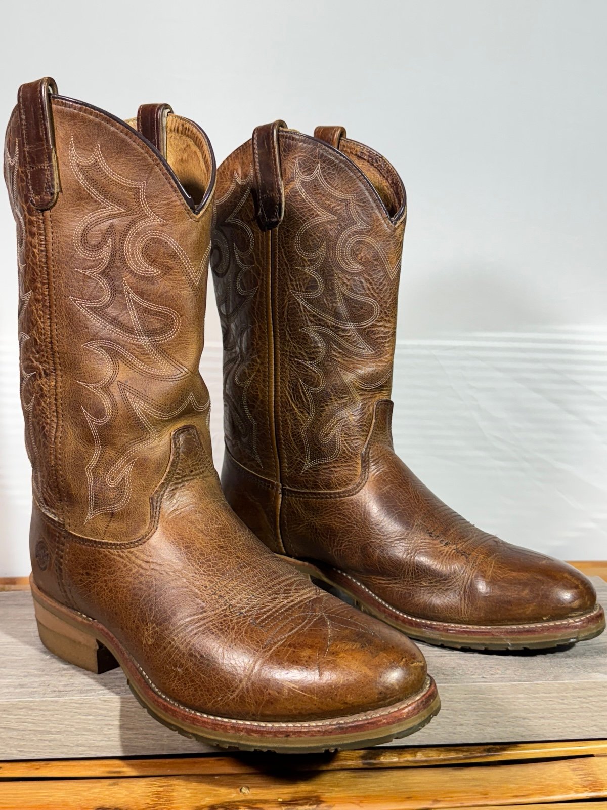 Double H Boots Men’s Cowboy Boots Size 10.5 D Buckskin Made In USA Style DH1552