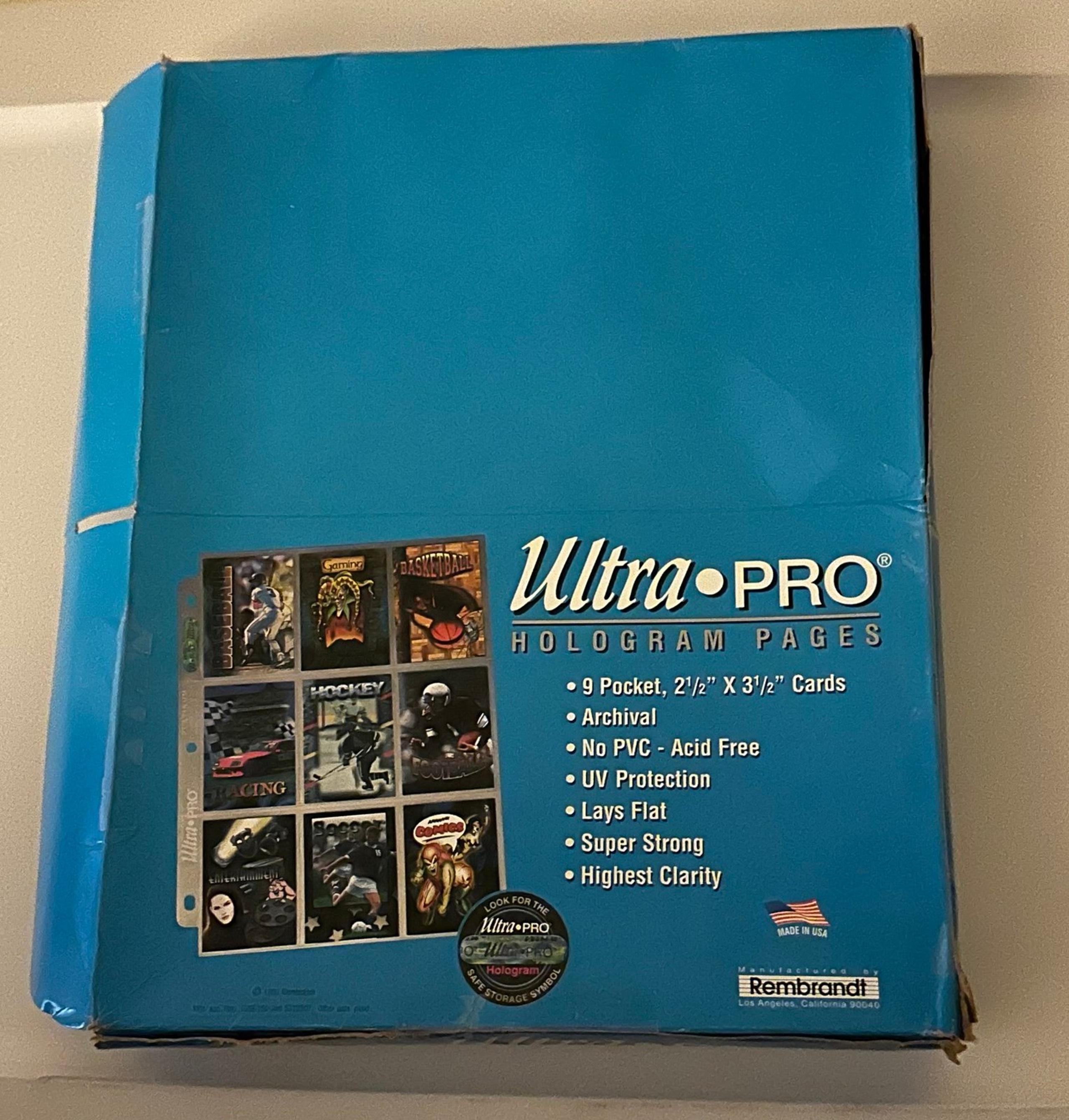 Ultra Pro Hologram Pages, 90 pages, 9 pocket, 2-1/2” x 3-1/2” cards - Rembrandt
