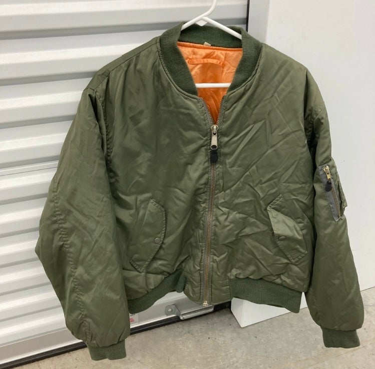 Mens Full Zip Bomber Jacket Size Large Air Force MA-1 Flight Style