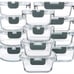 24-Piece Glass Food Storage Containers with Upgraded Snap Locking Lids