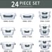 24-Piece Glass Food Storage Containers with Upgraded Snap Locking Lids