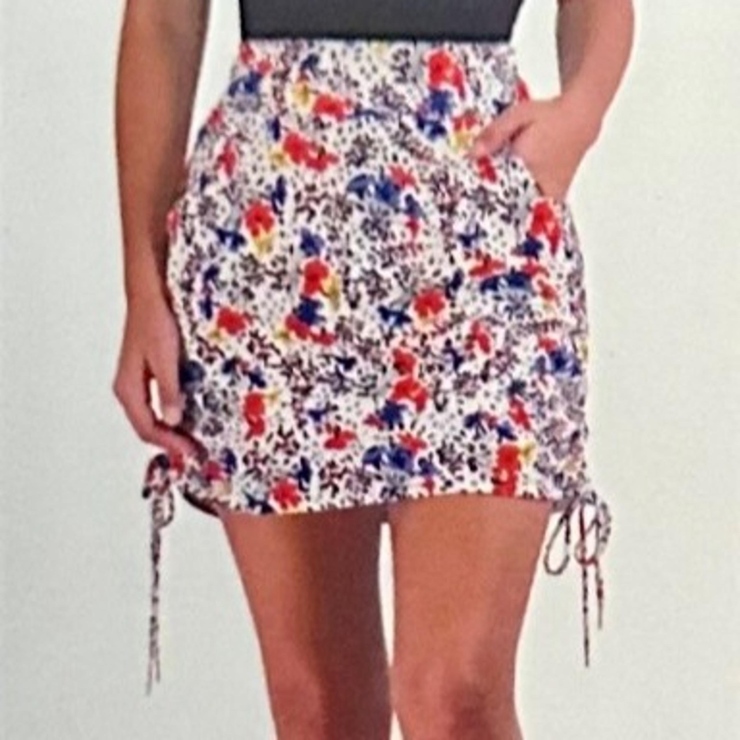 JONES NEW YORK Floral Pull-On Wide Waistband 5" Side Ruched Skort Size: M - NWT