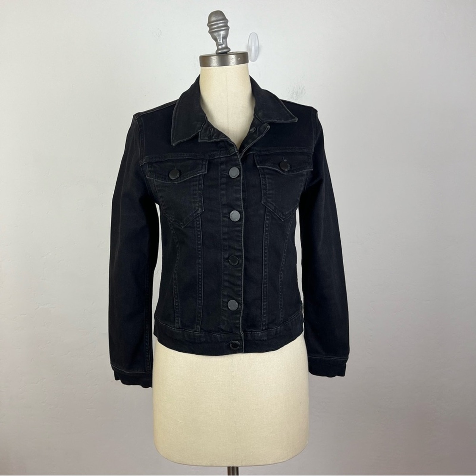 All Saints Black Denim Jacket Size 8