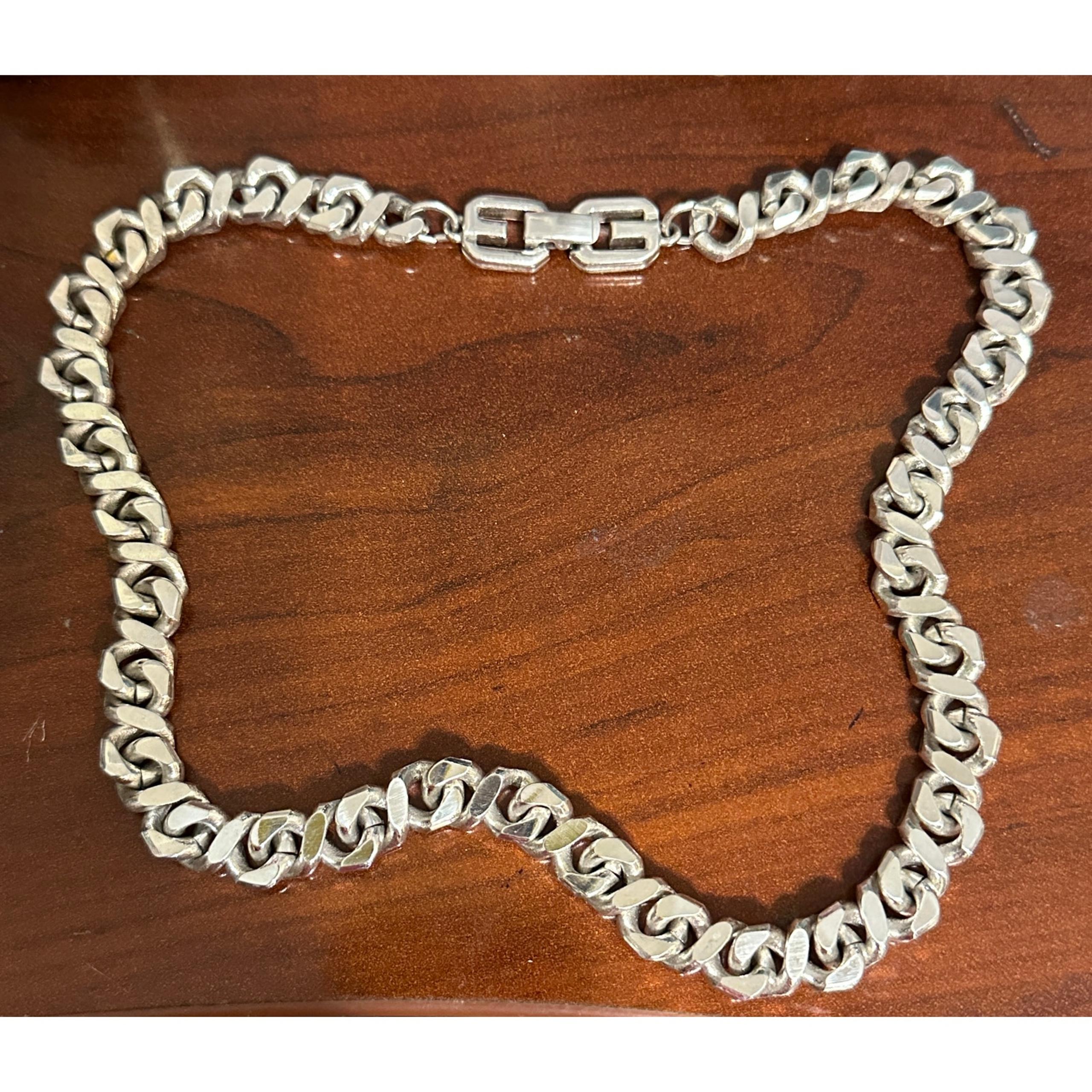 Vintage Givenchy Chunky Silver Chain Necklace – Signed