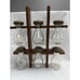 Vintage MCM Wooden 6 Spice Rack Hanging Mushroom Tear Drop Glass Spice Jars