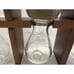 Vintage MCM Wooden 6 Spice Rack Hanging Mushroom Tear Drop Glass Spice Jars