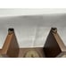 Vintage MCM Wooden 6 Spice Rack Hanging Mushroom Tear Drop Glass Spice Jars
