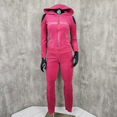 Bebe Womens S Dark Pink Plush Velour One Piece Jumpsuit Cold Shoulder Hoodie
